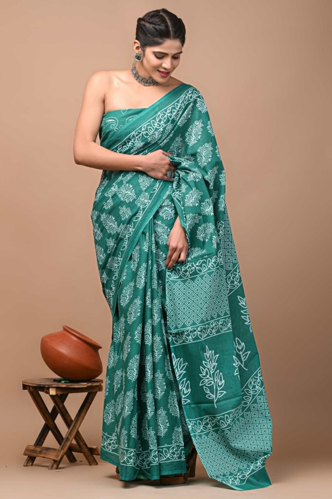 cotton mu;lmul saree